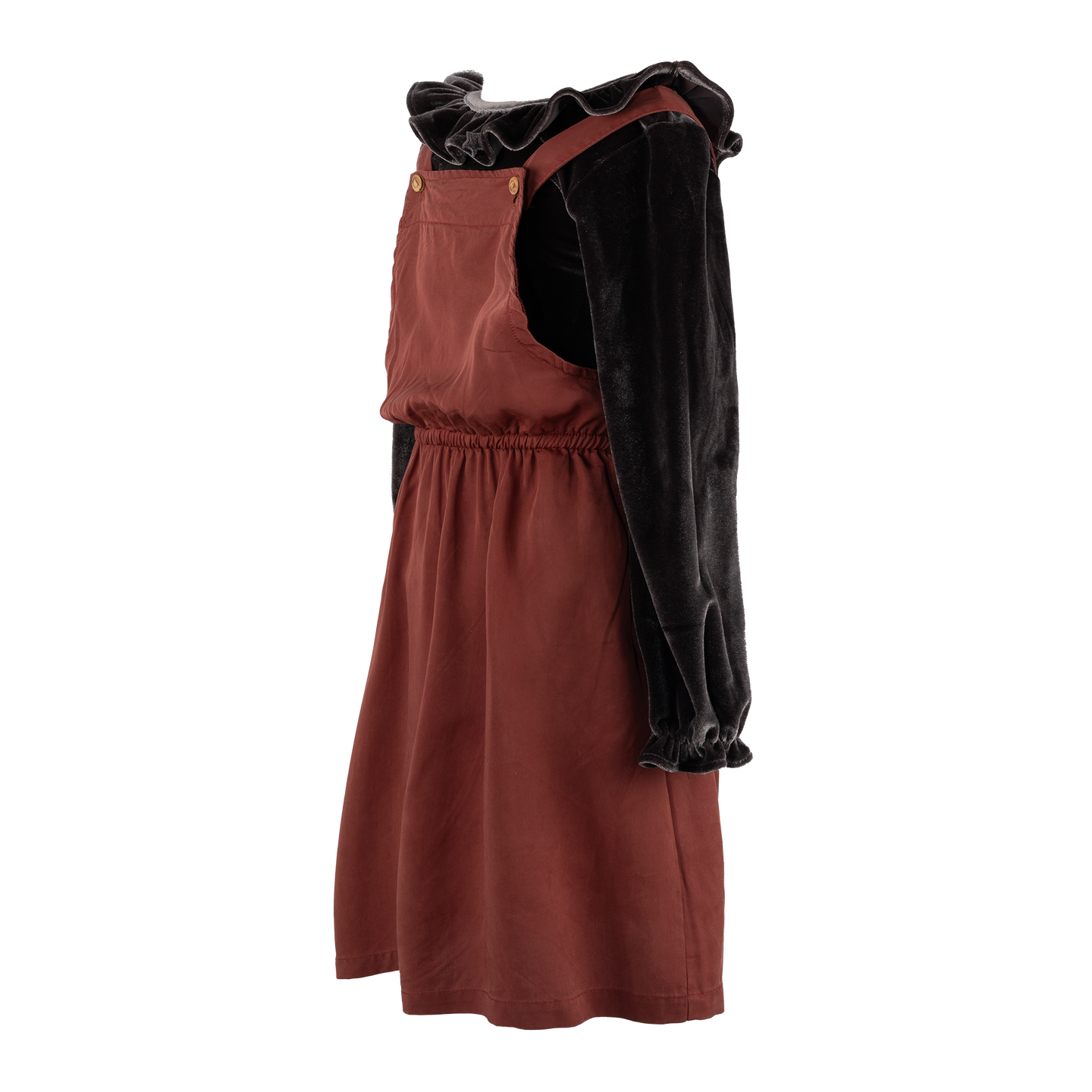 [6y] Tocoto Vintage Velvet Bodysuit - Brown