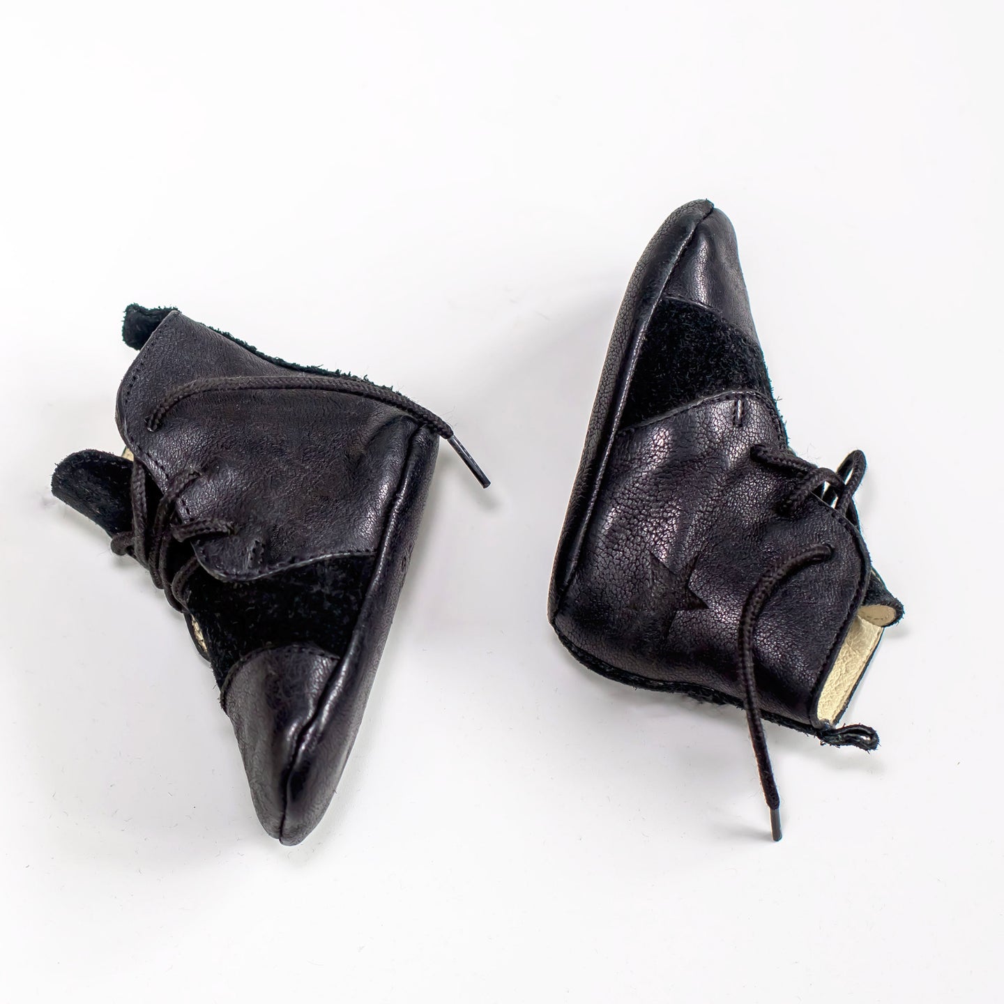 [EU19] Tocoto Vinage Black Leather Soft Lace-up Shoes