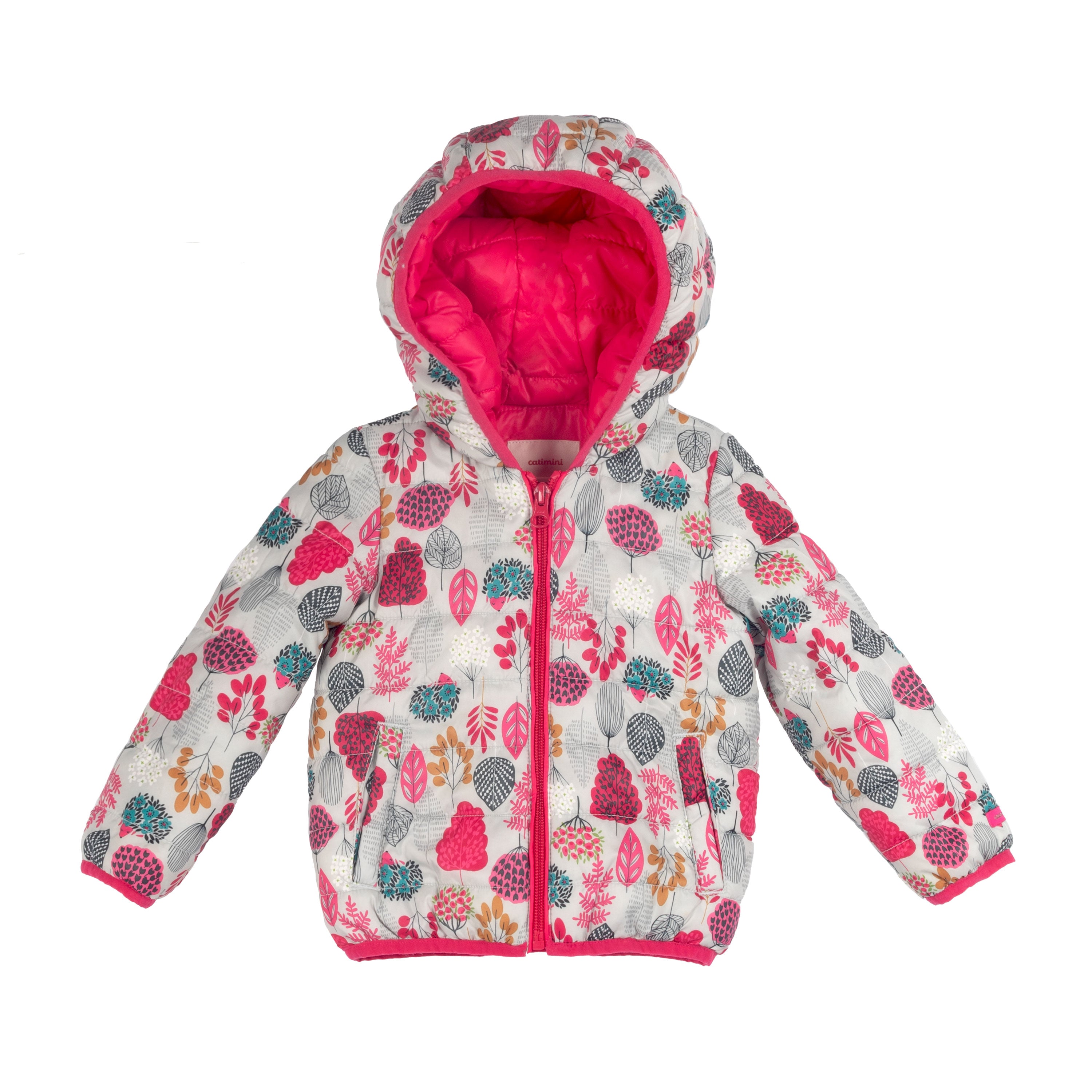 2y Catimini Light Puffa Jacket w Floral Print Goodbuyandhello