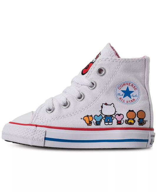 [EU22/US6] CONVERSE Toddler Girls' Chuck Taylor High Top Hello Kitty Casual Sneakers