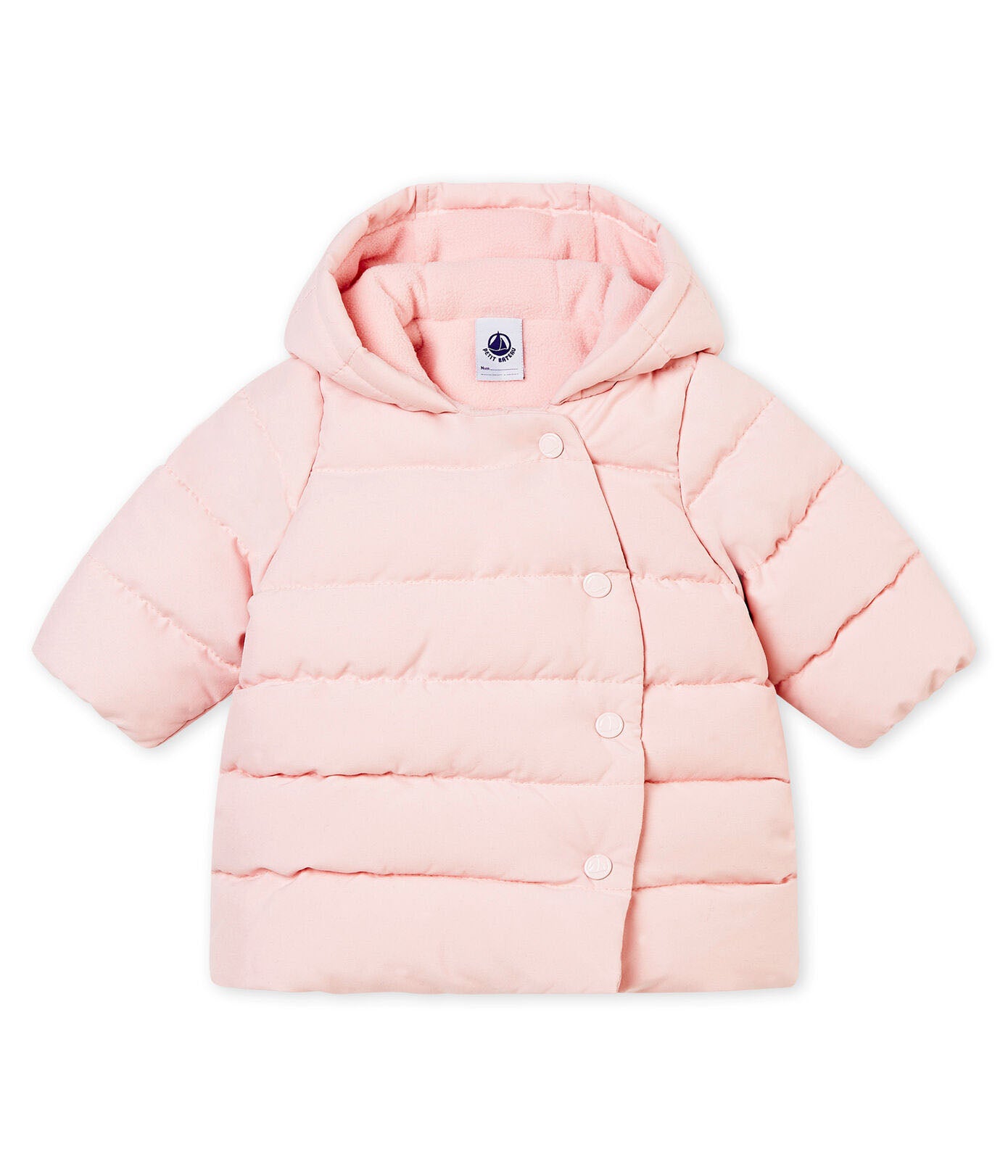 [36m] Petit Bateau Baby Girl's Padded Microfibre Jacket - Powder Pink