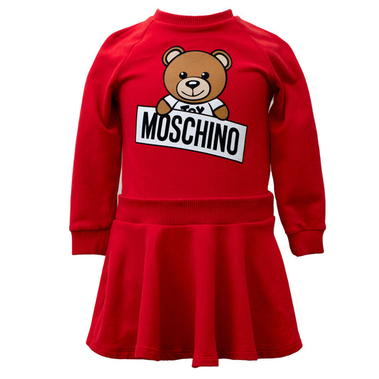 [18-24m] Moschino Bear Red Sweatshirt Dress