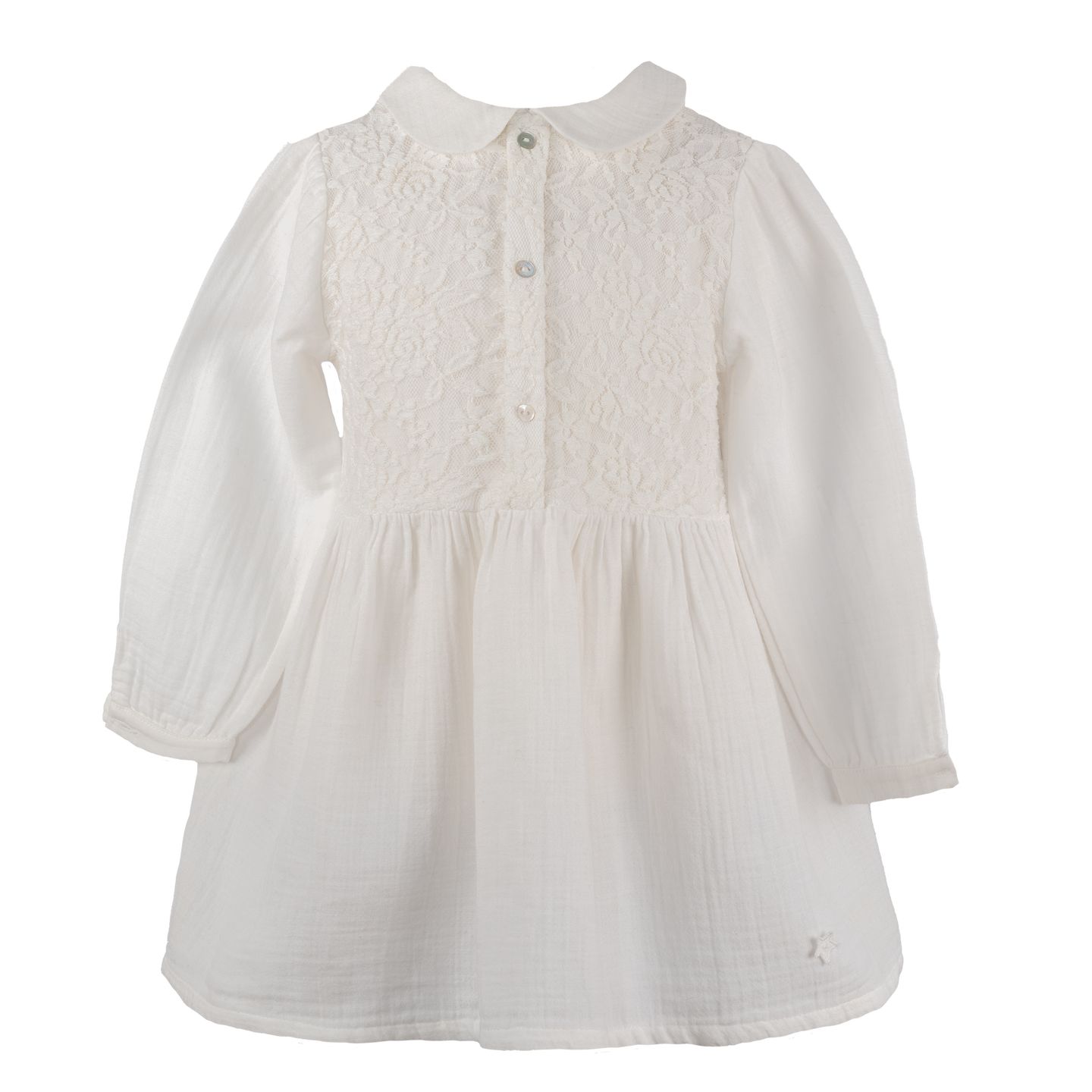 [4y] Tocoto Vintage Cotton LS Dress w/Collar
