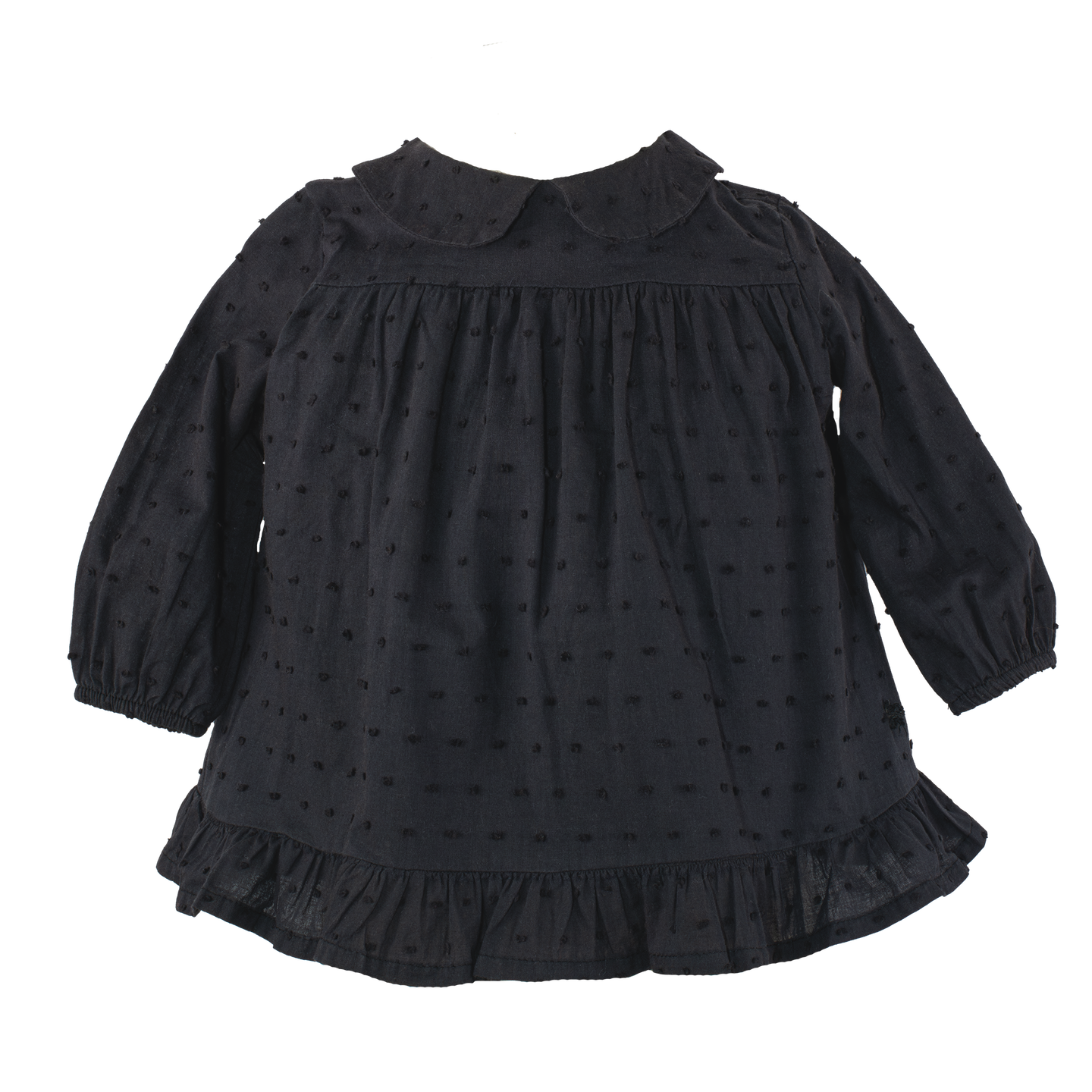 [3-6m OR 9-12m] Tocoto Vintage Collar Flare Dress | Black