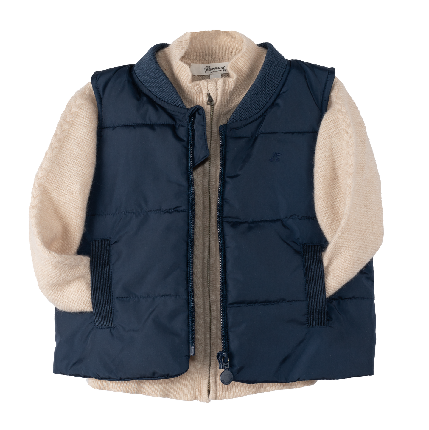 [2y] Bonpoint Navy Quilted Waistcoat