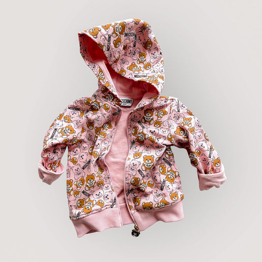[18-24m] Moschino Baby Teddy Bear Print Zip-up Hoodie Jacket