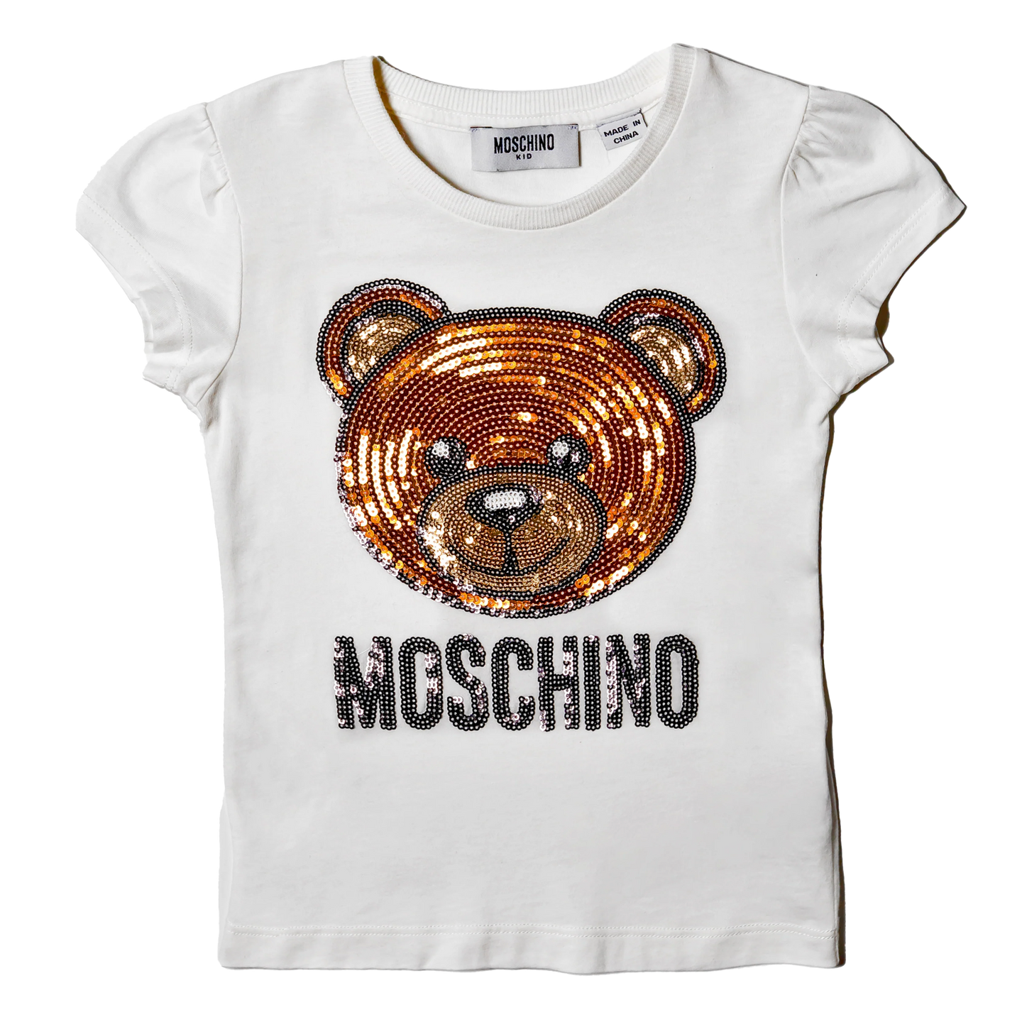 [3/4y] Moschino Girls Sequence Bear T-Shirt