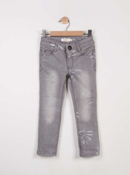 [3/4y] Catimini Silver Leaf Skinny Jeans