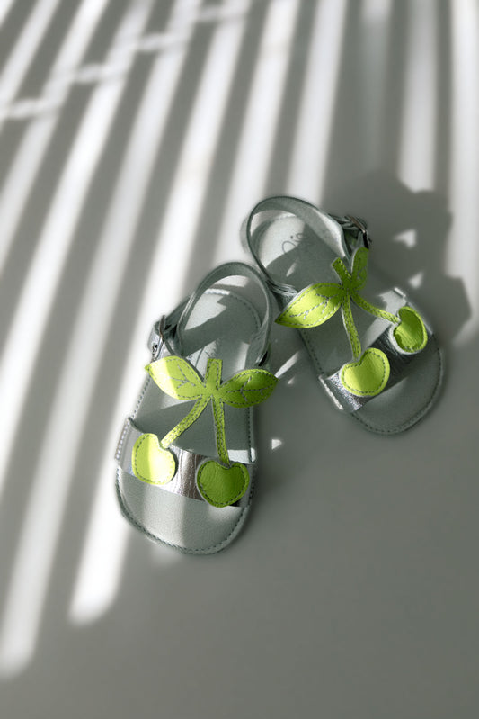 [EU18/US2.5] Bonpoint Baby Leather Sandals - Silver NWOT