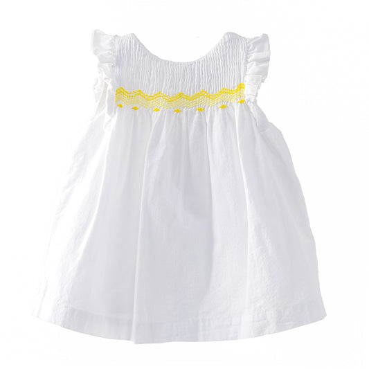 [6m] Jacadi White Dress w/Ruffled Sleeves
