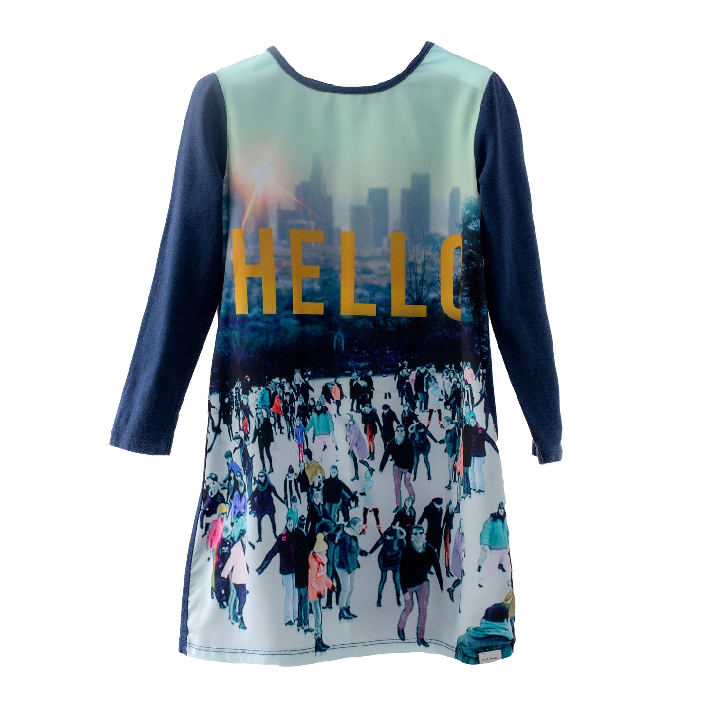 [6y] Paul Smith Junior Sea Blue Girl's Printed Hello Shirtdress