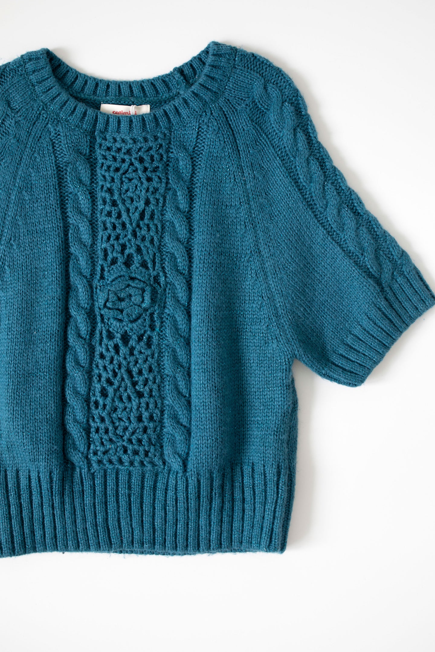 [6/7y] Catimini Fancy Shimmer Knit Sweater