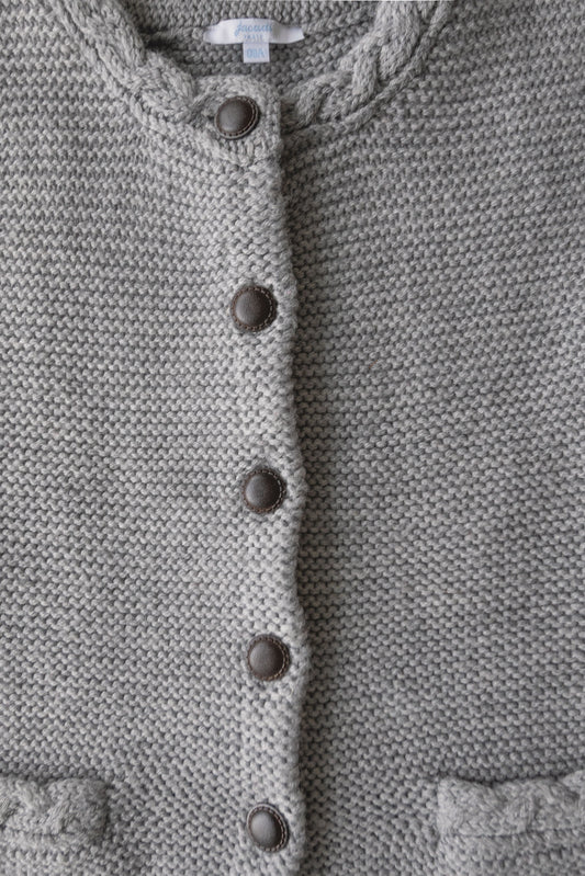 [8y] Jacadi Grey Wool Blend Cardigan