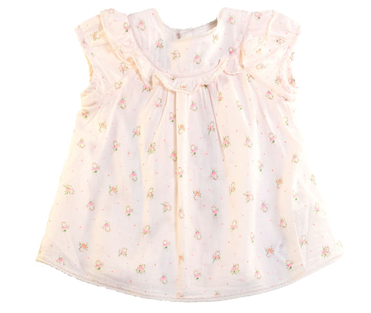 [12*-24m] Bonpoint Baby Blouse Pink with Floral Print
