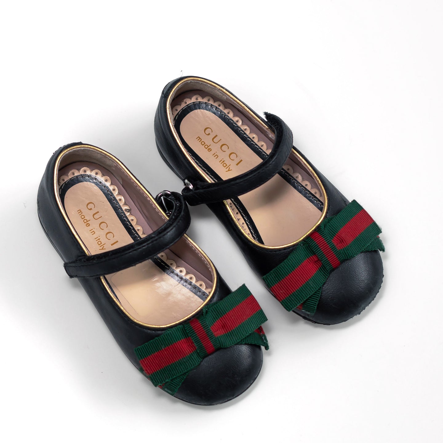 [EU22] GUCCI Baby Girls Mary Janes in Black with Designer Bow