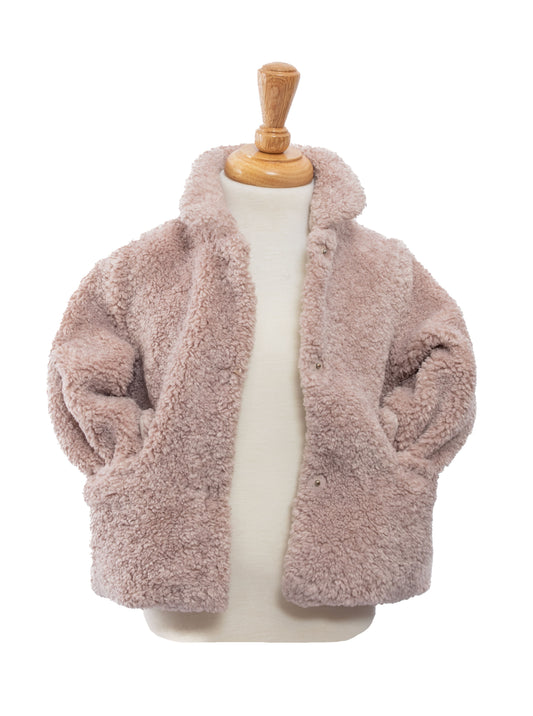 [12-18m] Zara Baby Girl Sherpa Coat in Dusty Pink