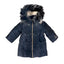 [12-18m] Catimini Navy Girls Sherpa Lined Long Coat w/Faux Fur Hood