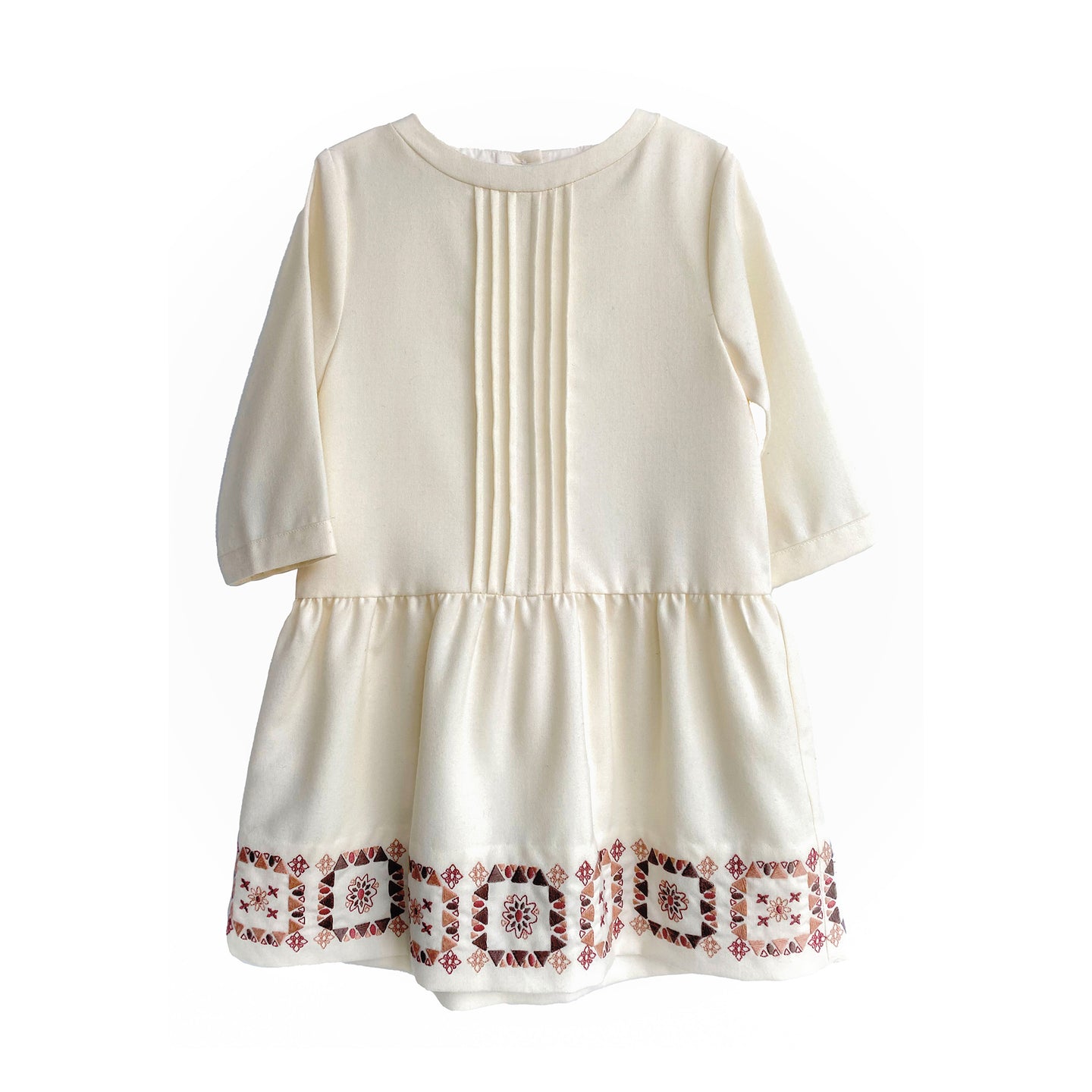 [3/4y] Marie Chantal Wool Dress in Off White