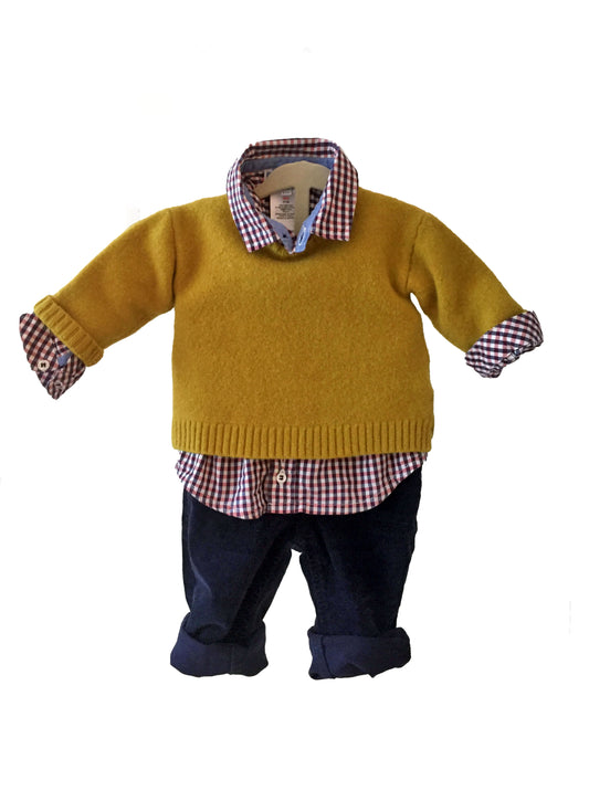 [0-6m] Jacadi Baby Boy Checkered Button Down Shirt