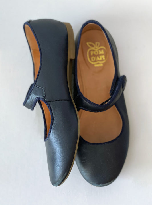 [EU30/US12] Pom D'Api Girls' Navy Daisy Mary Jane Shoes