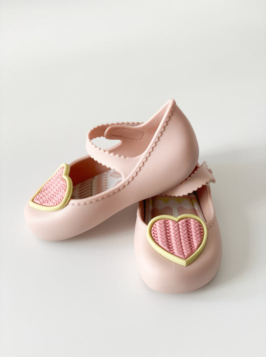 [US6/7] Zaxy Pink Heart Rubber Sandals