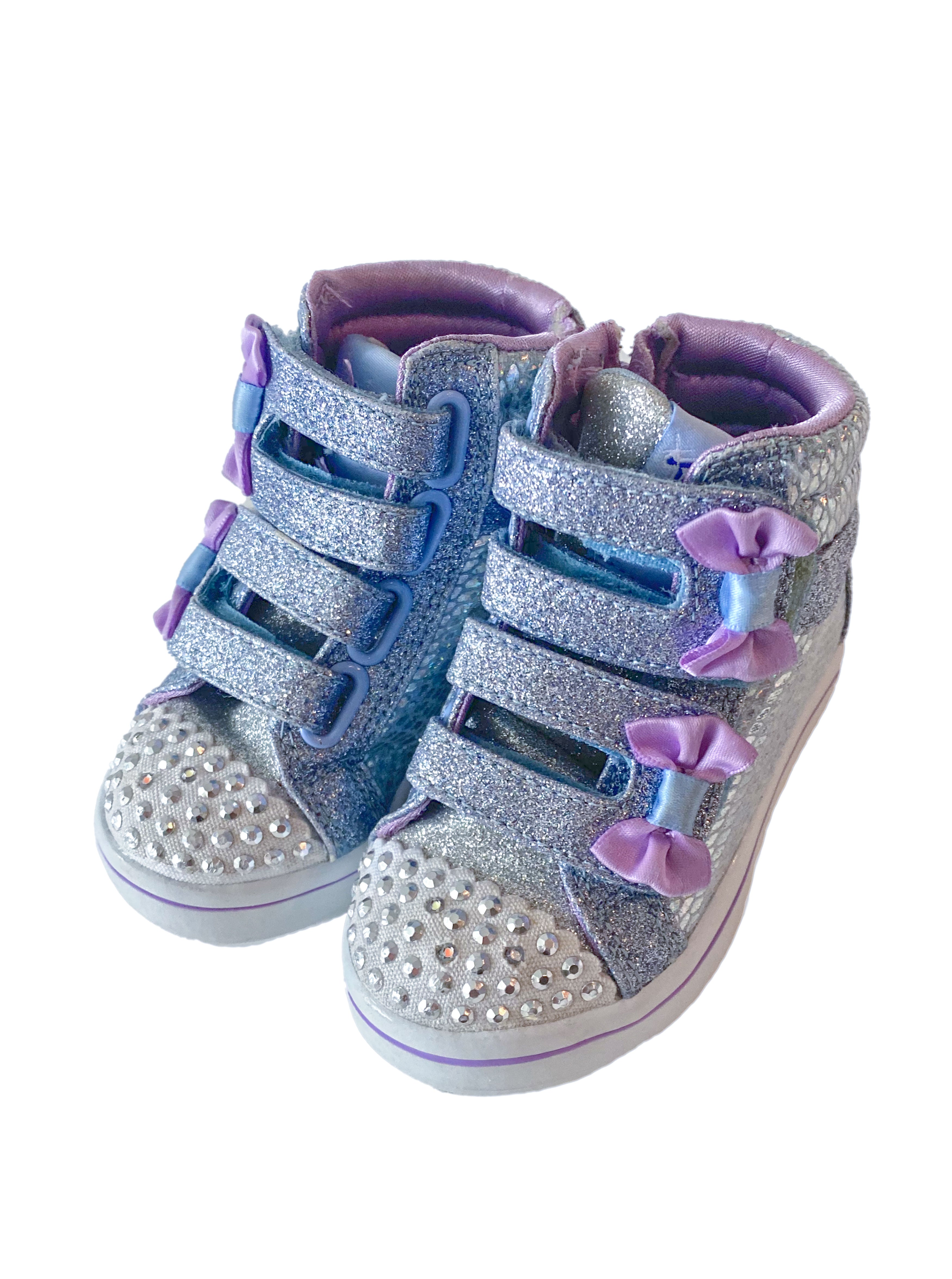S Sport By Skechers Girls' Kortney Star Print Sneakers - Lavender/teal  Green : Target