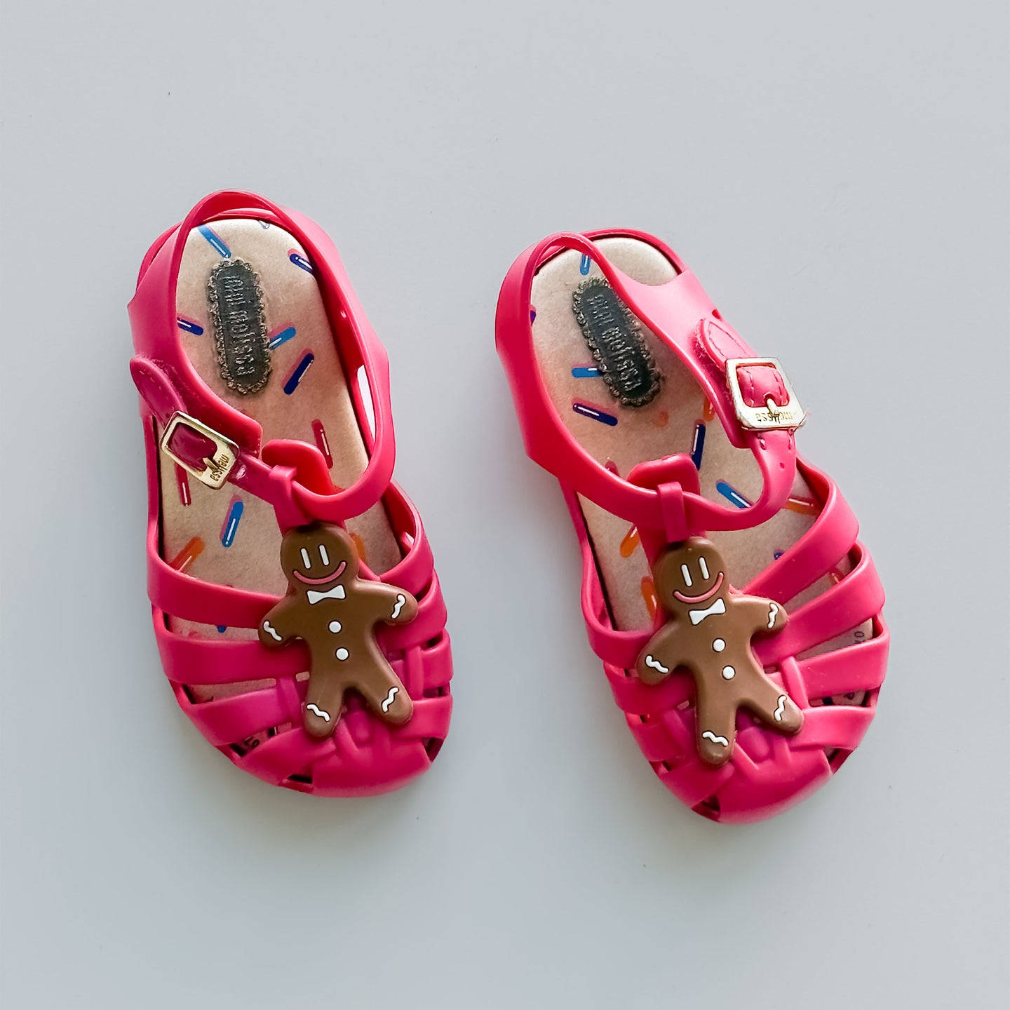 [US6] Mini Melissa Soft Pink Jelly Shoes -Gingerbread man