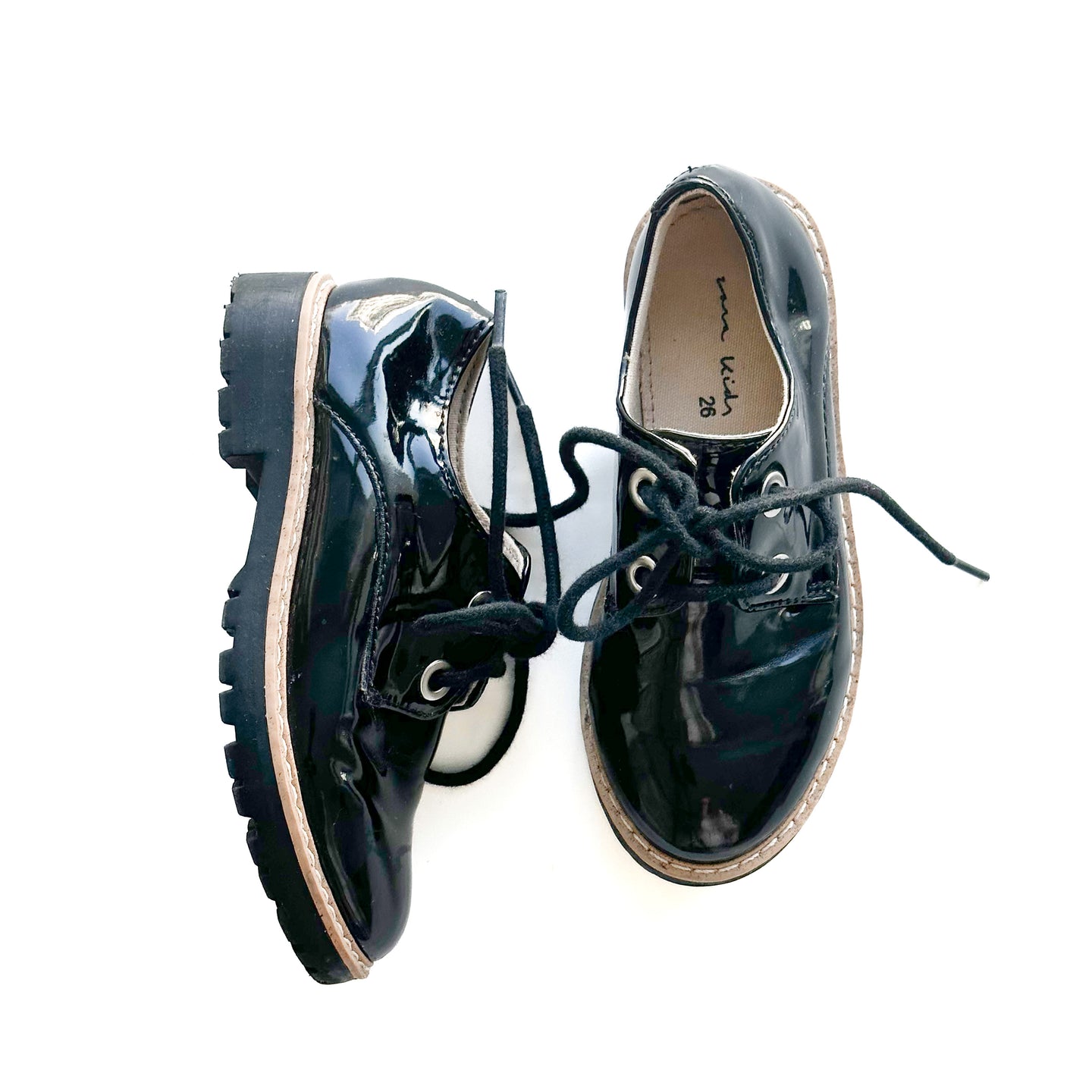 [EU26] Zara Kids Lace-up Shoes- Patent finish