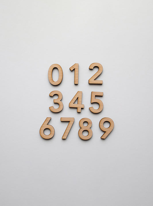 GLADFOLK Simple Set -Wooden Number Set • Wood Numerals in Maple BNWT