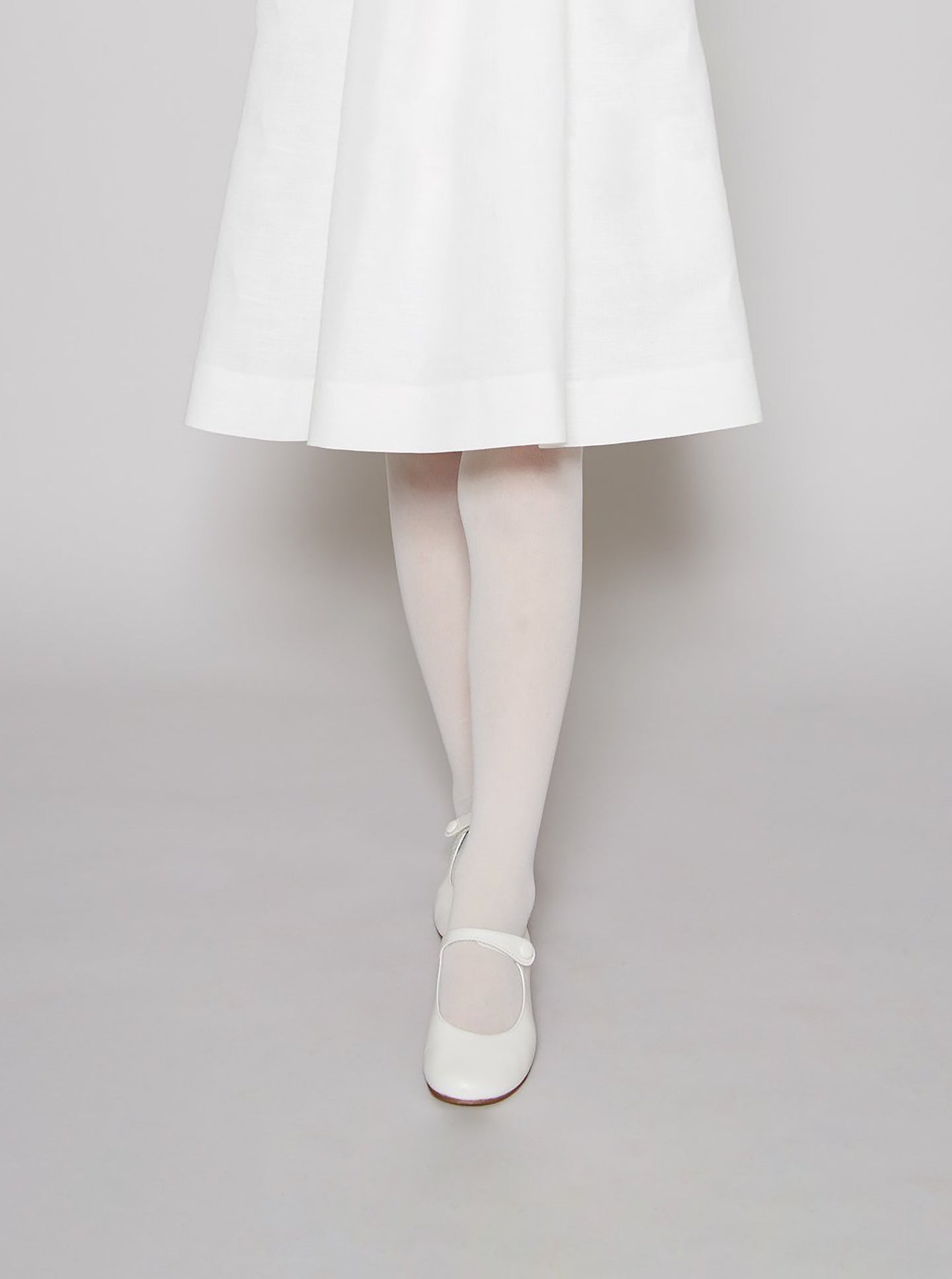 [EU30] Pepa & Co Girls' White Leather Mary Jane Shoes