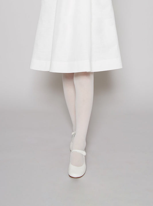 [EU30/US12] Pepa & Co Girls' White Leather Mary Jane Shoes