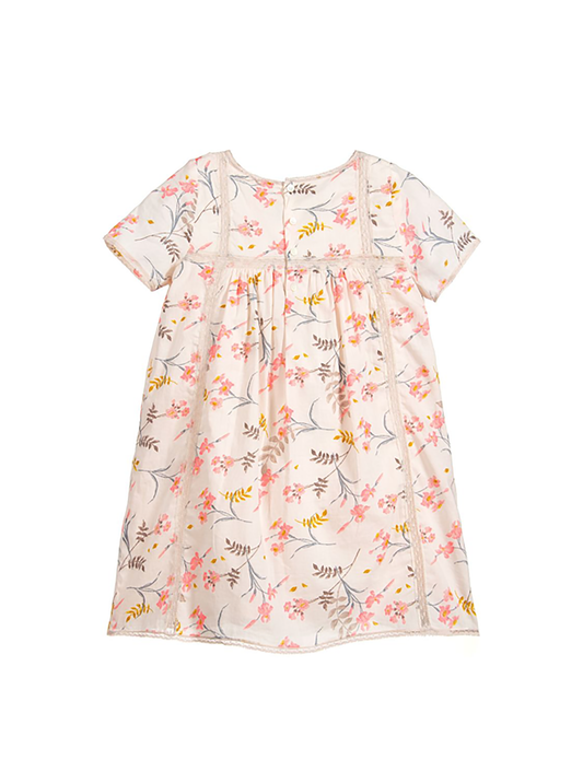 [6-8y] Bonpoint Child Nora Dress Cream Floral Print