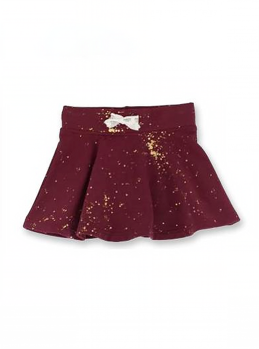 [5y] Peekaboo Beans Shine Bright Skirt - Burgundy Splatter BNWT