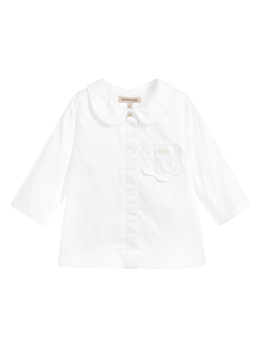 [3/4y] Hucklebones Collared Quarter Sleeve White Shirt