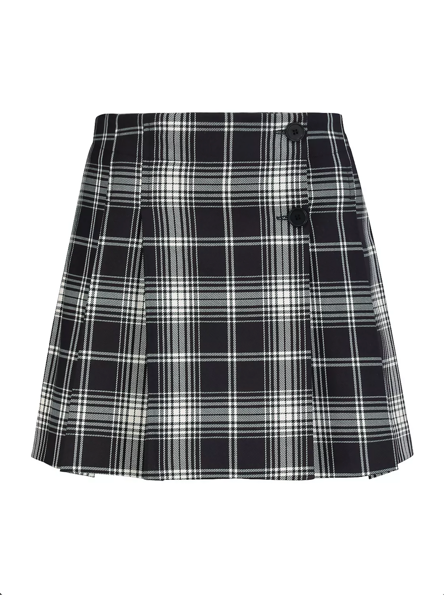 [7/8y] Bonpoint Black Plaid Pleated Mini Skirt