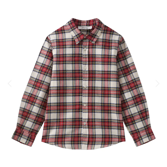 [2y] Bonpoint Agile Shirt in Red Plaid