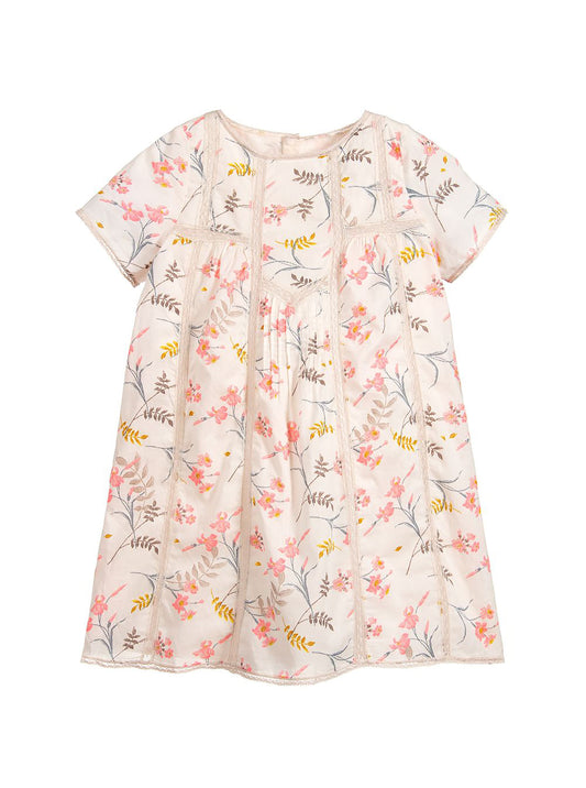 [6-8y] Bonpoint Child Nora Dress Cream Floral Print