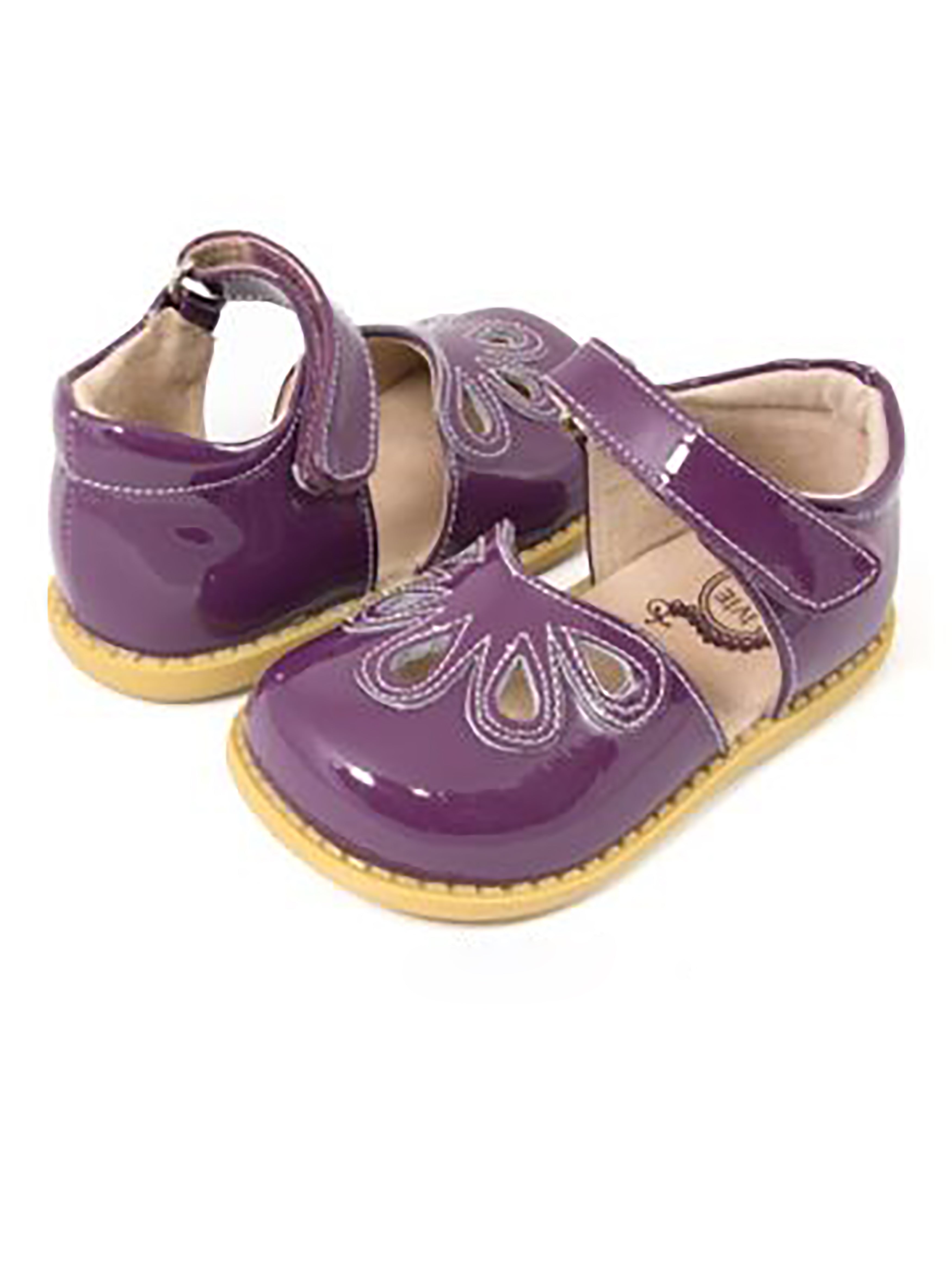 US6 Livie Luca Petal Patent Leather Sandals in Purple