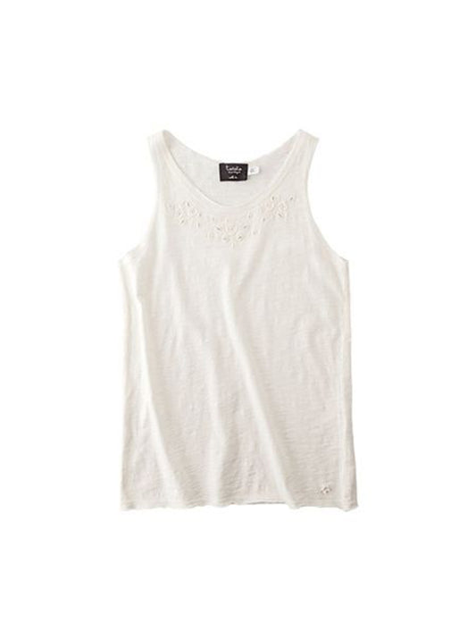 [4y] Tocoto Vintage Embroidered Tank Top - White
