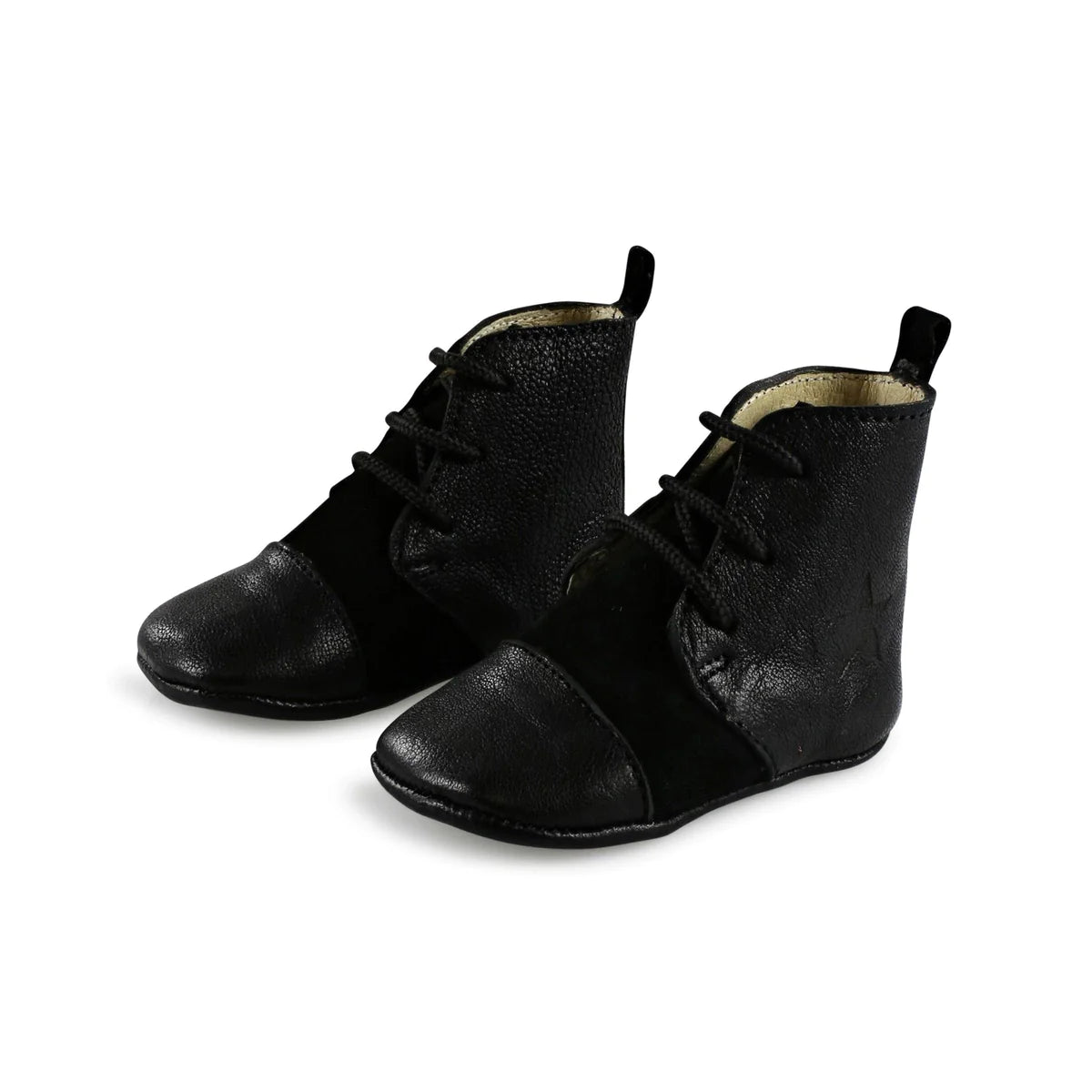 [EU19] Tocoto Vinage Black Leather Soft Lace-up Shoes
