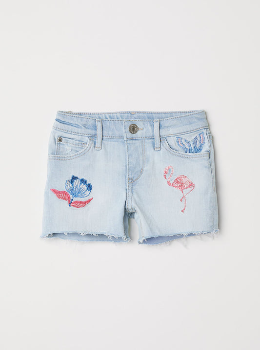 [1.5-2Y] H&M Michelle Morin Embroidered Denim Shorts