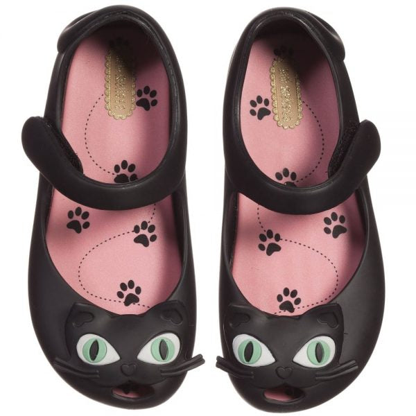 [US7] Mini Melissa Toddler Black Cat Jelly Shoes