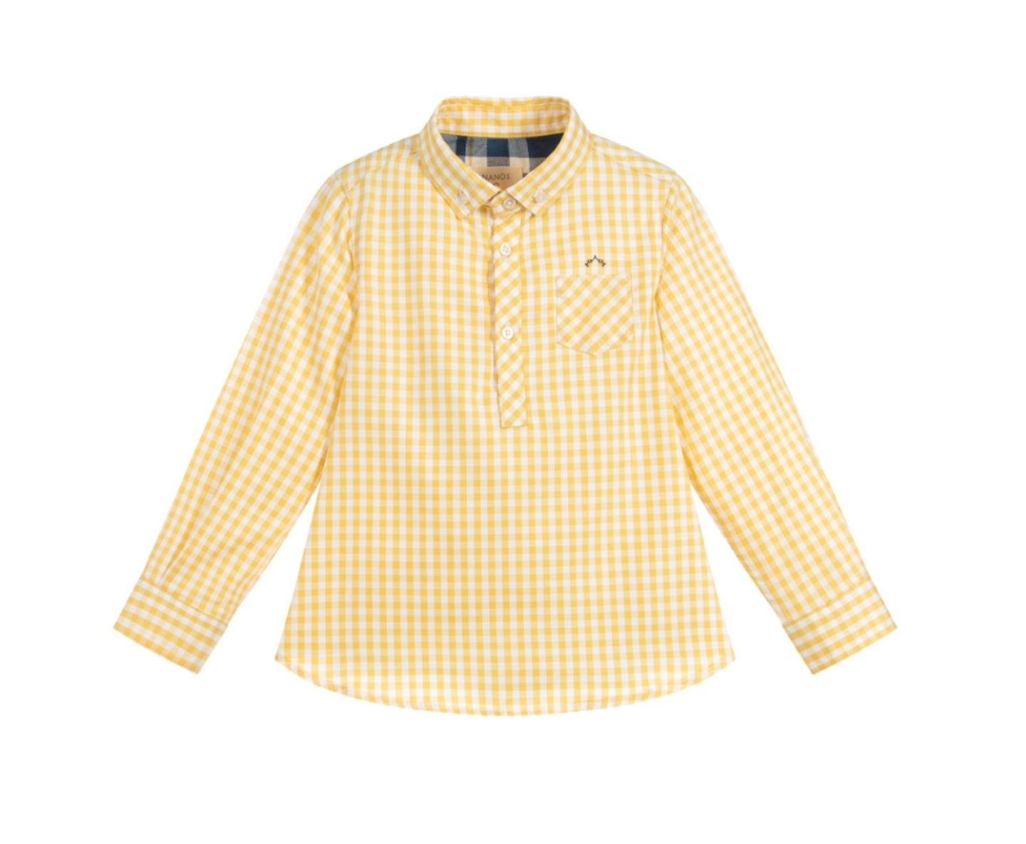[5y] Nanos Yellow Check LS Collar Shirt