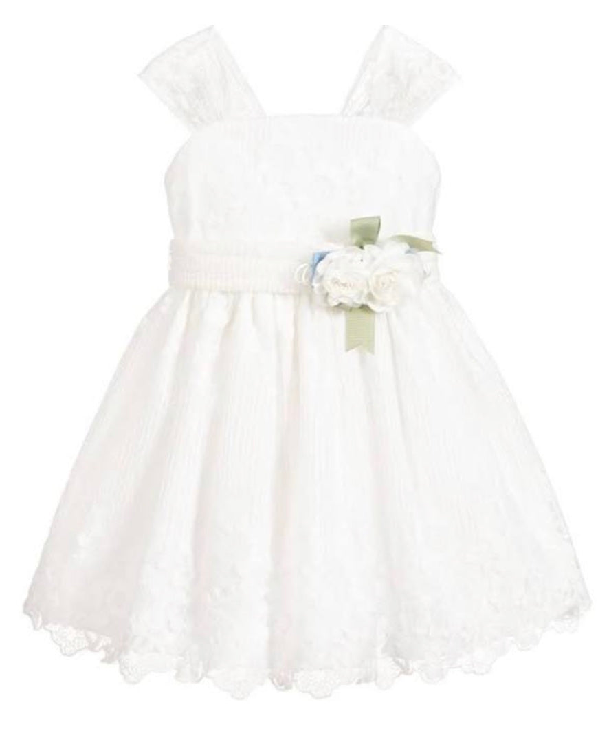 [6y] ABEL & LULA White Floral Lace Dress
