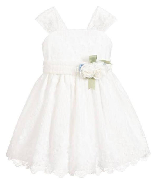 [6y] ABEL & LULA White Floral Lace Dress