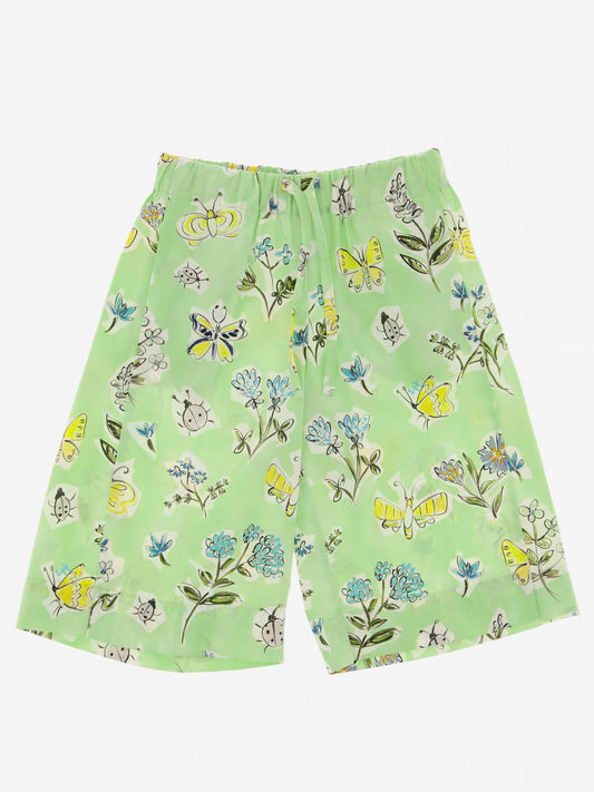[3y] Il Gufo Wide Floral Green Trousers