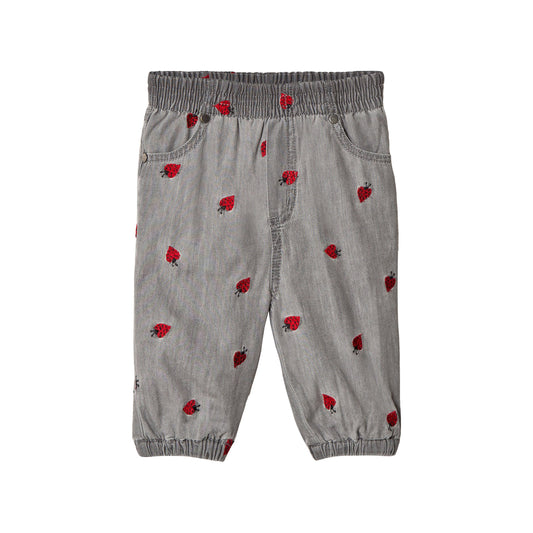 [12-18m] Stella McCartney Grey Pipkin Baby Pants with Embroidered Ladybug