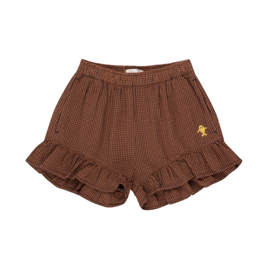 [3y] TinyCottons Check Frills Shorts