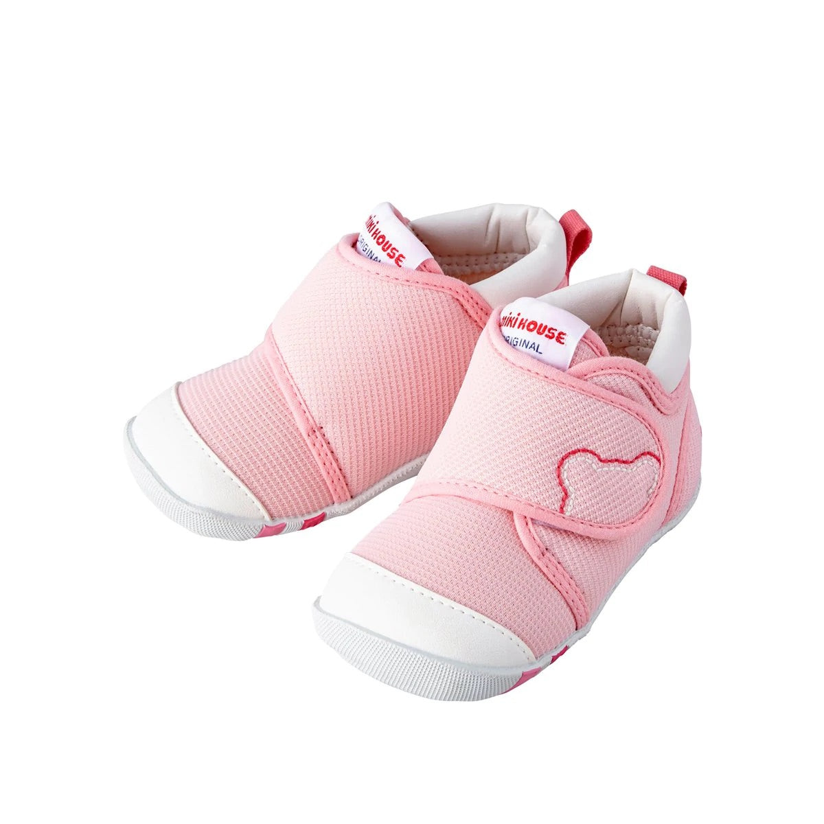 [US6] MikiHouse Pink Touch-Strap Cotton Sneakers