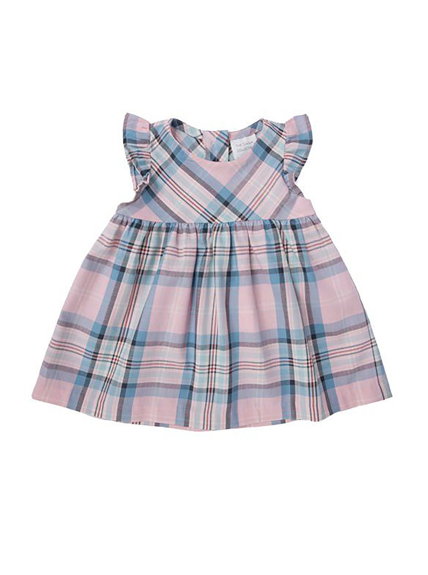 [12-24m] The Diana Collection Cotton Tartan Butterfly Sleeve Baby Dress